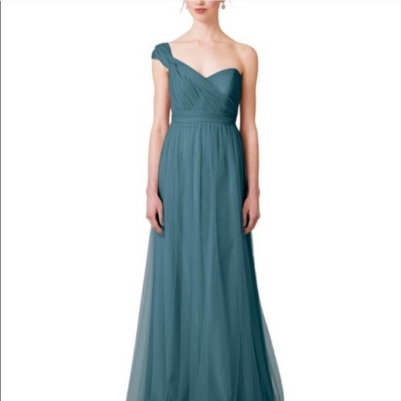 Jenny Yoo Collection Annabelle Convertible Bridesmaid Dress Vintage Teal SZ 10 - Picture 9 of 16